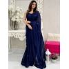 Women's Georgette Embellished Sequnece Bollywood Saree With Unstitched Blouse 5.5Mtr (Blue) Women's Georgette Embellished Sequnece Bollywood Saree With Unstitched Blouse 5.5Mtr (Blue)