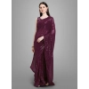 Women's Georgette Embellished Sequnece Bollywood Saree With Unstitched Blouse 5.5Mtr (Purple) Women's Georgette Embellished Sequnece Bollywood Saree With Unstitched Blouse 5.5Mtr (Purple)