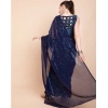 Women's Georgette Embellished Sequnece Bollywood Saree With Unstitched Blouse 5.5Mtr (Blue) Women's Georgette Embellished Sequnece Bollywood Saree With Unstitched Blouse 5.5Mtr (Blue)