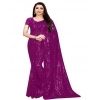 Women's Georgette Embellished Sequnece Bollywood Saree With Unstitched Blouse 5.5Mtr (Purple) Women's Georgette Embellished Sequnece Bollywood Saree With Unstitched Blouse 5.5Mtr (Purple)