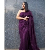 Women's Georgette Embellished Sequnece Bollywood Saree With Unstitched Blouse 5.5Mtr (Purple) Women's Georgette Embellished Sequnece Bollywood Saree With Unstitched Blouse 5.5Mtr (Purple)