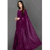 Women's Georgette Embellished Sequnece Bollywood Saree With Unstitched Blouse 5.5Mtr (Purple) Women's Georgette Embellished Sequnece Bollywood Saree With Unstitched Blouse 5.5Mtr (Purple)