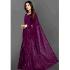 Women's Georgette Embellished Sequnece Bollywood Saree With Unstitched Blouse 5.5Mtr (Purple) Women's Georgette Embellished Sequnece Bollywood Saree With Unstitched Blouse 5.5Mtr (Purple)