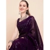 Women's Georgette Embellished Sequnece Bollywood Saree With Unstitched Blouse 5.5Mtr (Purple) Women's Georgette Embellished Sequnece Bollywood Saree With Unstitched Blouse 5.5Mtr (Purple)