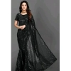 Women's Georgette Embellished Sequnece Bollywood Saree With Unstitched Blouse 5.5Mtr (Black) Women's Georgette Embellished Sequnece Bollywood Saree With Unstitched Blouse 5.5Mtr (Black)