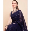 Women's Georgette Embellished Sequnece Bollywood Saree With Unstitched Blouse 5.5Mtr (Blue) Women's Georgette Embellished Sequnece Bollywood Saree With Unstitched Blouse 5.5Mtr (Blue)