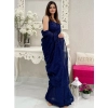 Women's Georgette Embellished Sequnece Bollywood Saree With Unstitched Blouse 5.5Mtr (Blue) Women's Georgette Embellished Sequnece Bollywood Saree With Unstitched Blouse 5.5Mtr (Blue)