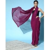 Women's Georgette Embellished Sequnece Bollywood Saree With Unstitched Blouse 5.5Mtr (Wine) Women's Georgette Embellished Sequnece Bollywood Saree With Unstitched Blouse 5.5Mtr (Wine)
