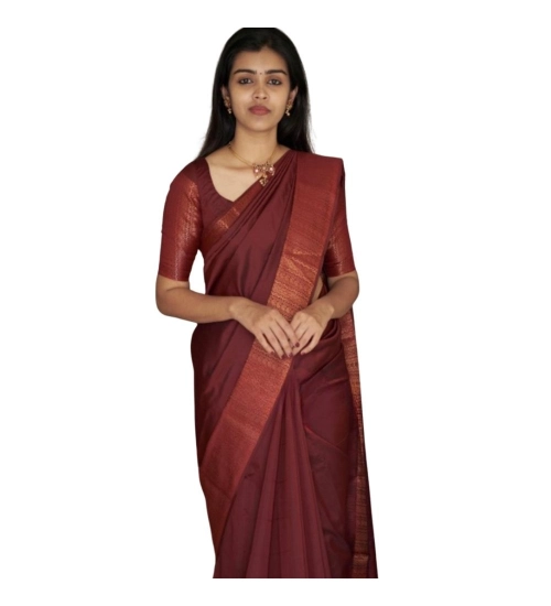 Women's Silk Printed Saree With Unstitched Blouse 5.5Mtr (Maroon)