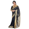 Women's Silk Printed Saree With Unstitched Blouse 5.5Mtr (Black) Women's Silk Printed Saree With Unstitched Blouse 5.5Mtr (Black)