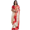 Women's Silk Printed Saree With Unstitched Blouse 5.5Mtr (White-Red) Women's Silk Printed Saree With Unstitched Blouse 5.5Mtr (White-Red)