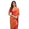 Women's Silk Printed Saree With Unstitched Blouse 5.5Mtr (Orange) Women's Silk Printed Saree With Unstitched Blouse 5.5Mtr (Orange)