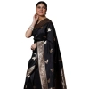 Women's Silk Printed Saree With Unstitched Blouse 5.5Mtr (Black) Women's Silk Printed Saree With Unstitched Blouse 5.5Mtr (Black)