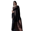 Women's Silk Printed Saree With Unstitched Blouse 5.5Mtr (Black) Women's Silk Printed Saree With Unstitched Blouse 5.5Mtr (Black)