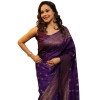 Women's Silk Printed Saree With Unstitched Blouse 5.5Mtr (Purple) Women's Silk Printed Saree With Unstitched Blouse 5.5Mtr (Purple)