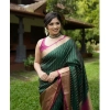 Women's Silk Printed Saree With Unstitched Blouse 5.5Mtr (Green) Women's Silk Printed Saree With Unstitched Blouse 5.5Mtr (Green)