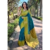 Women's Silk Printed Saree With Unstitched Blouse 5.5Mtr (Rama) Women's Silk Printed Saree With Unstitched Blouse 5.5Mtr (Rama)