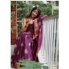 Women's Silk Printed Saree With Unstitched Blouse 5.5Mtr (Purple) Women's Silk Printed Saree With Unstitched Blouse 5.5Mtr (Purple)