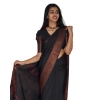 Women's Silk Printed Saree With Unstitched Blouse 5.5Mtr (Black) Women's Silk Printed Saree With Unstitched Blouse 5.5Mtr (Black)