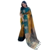 Women's Silk Printed Saree With Unstitched Blouse 5.5Mtr (Yellow) Women's Silk Printed Saree With Unstitched Blouse 5.5Mtr (Yellow)