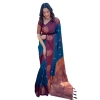 Women's Silk Printed Saree With Unstitched Blouse 5.5Mtr (Blue) Women's Silk Printed Saree With Unstitched Blouse 5.5Mtr (Blue)