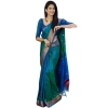 Women's Silk Printed Saree With Unstitched Blouse 5.5Mtr (Blue) Women's Silk Printed Saree With Unstitched Blouse 5.5Mtr (Blue)
