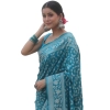 Women's Silk Printed Saree With Unstitched Blouse 5.5Mtr (Sky Blue) Women's Silk Printed Saree With Unstitched Blouse 5.5Mtr (Sky Blue)