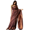Women's Silk Printed Saree With Unstitched Blouse 5.5Mtr (Coffee) Women's Silk Printed Saree With Unstitched Blouse 5.5Mtr (Coffee)