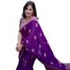 Women's Silk Printed Saree With Unstitched Blouse 5.5Mtr (Purple) Women's Silk Printed Saree With Unstitched Blouse 5.5Mtr (Purple)