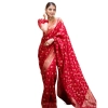 Women's Silk Printed Saree With Unstitched Blouse 5.5Mtr (Red) Women's Silk Printed Saree With Unstitched Blouse 5.5Mtr (Red)