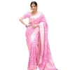 Women's Silk Printed Saree With Unstitched Blouse 5.5Mtr (Pink) Women's Silk Printed Saree With Unstitched Blouse 5.5Mtr (Pink)