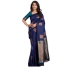 Women's Silk Printed Saree With Unstitched Blouse 5.5Mtr (Navy Blue) Women's Silk Printed Saree With Unstitched Blouse 5.5Mtr (Navy Blue)