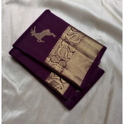 Women's Silk Printed Saree With Unstitched Blouse 5.5Mtr (Wine)