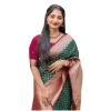 Women's Silk Printed Saree With Unstitched Blouse 5.5Mtr (Green-Red) Women's Silk Printed Saree With Unstitched Blouse 5.5Mtr (Green-Red)
