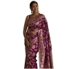 Women's Silk Printed Saree With Unstitched Blouse 5.5Mtr (Purple) Women's Silk Printed Saree With Unstitched Blouse 5.5Mtr (Purple)