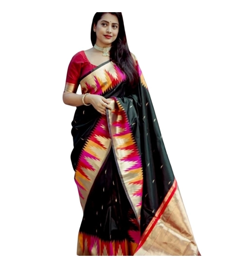 Women's Silk Printed Saree With Unstitched Blouse 5.5Mtr (Multicolor)