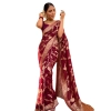 Women's Silk Printed Saree With Unstitched Blouse 5.5Mtr (Maroon) Women's Silk Printed Saree With Unstitched Blouse 5.5Mtr (Maroon)