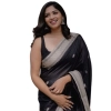 Women's Silk Printed Saree With Unstitched Blouse 5.5Mtr (Black) Women's Silk Printed Saree With Unstitched Blouse 5.5Mtr (Black)