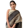 Women's Silk Printed Saree With Unstitched Blouse 5.5Mtr (Black) Women's Silk Printed Saree With Unstitched Blouse 5.5Mtr (Black)