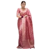 Women's Silk Printed Saree With Unstitched Blouse 5.5Mtr (Peach) Women's Silk Printed Saree With Unstitched Blouse 5.5Mtr (Peach)