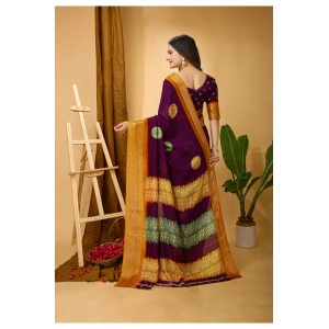 Generic Women's Soft Blooming Marshmallow Fabric Kalamkari Printed Saree With Unstitched Blouse 5.5Mtr (Wine)