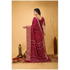 Generic Women's Soft Dola Cotton Kalamkari Printed Saree With Unstitched Blouse 5.5Mtr (Red)