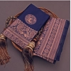 Women's Soft Lichi Silk Printed Saree With Unstitched Blouse 5.5Mtr (Navy Blue) Women's Soft Lichi Silk Printed Saree With Unstitched Blouse 5.5Mtr (Navy Blue)