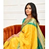 Women's Soft Lichi Silk Printed Saree With Unstitched Blouse 5.5Mtr (Yellow) Women's Soft Lichi Silk Printed Saree With Unstitched Blouse 5.5Mtr (Yellow)
