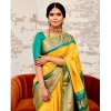 Women's Soft Lichi Silk Printed Saree With Unstitched Blouse 5.5Mtr (Yellow) Women's Soft Lichi Silk Printed Saree With Unstitched Blouse 5.5Mtr (Yellow)