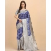 Women's Soft Lichi Silk Printed Saree With Unstitched Blouse 5.5Mtr (Blue) Women's Soft Lichi Silk Printed Saree With Unstitched Blouse 5.5Mtr (Blue)