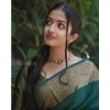Women's Soft Lichi Silk Solid Saree With Unstitched Blouse 5.5Mtr (Green) Women's Soft Lichi Silk Solid Saree With Unstitched Blouse 5.5Mtr (Green)