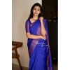 Women's Soft Lichi Silk Solid Saree With Unstitched Blouse 5.5Mtr (Blue) Women's Soft Lichi Silk Solid Saree With Unstitched Blouse 5.5Mtr (Blue)