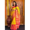 Women's Soft Lichi Silk Printed Saree With Unstitched Blouse 5.5Mtr (Yellow) Women's Soft Lichi Silk Printed Saree With Unstitched Blouse 5.5Mtr (Yellow)