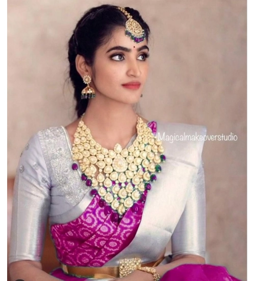 Women's Soft Lichi Silk Printed Saree With Unstitched Blouse 5.5Mtr (Pink) Women's Soft Lichi Silk Printed Saree With Unstitched Blouse 5.5Mtr (Pink)